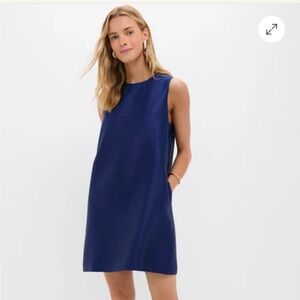 Navy Dupioni Marlowe Dress